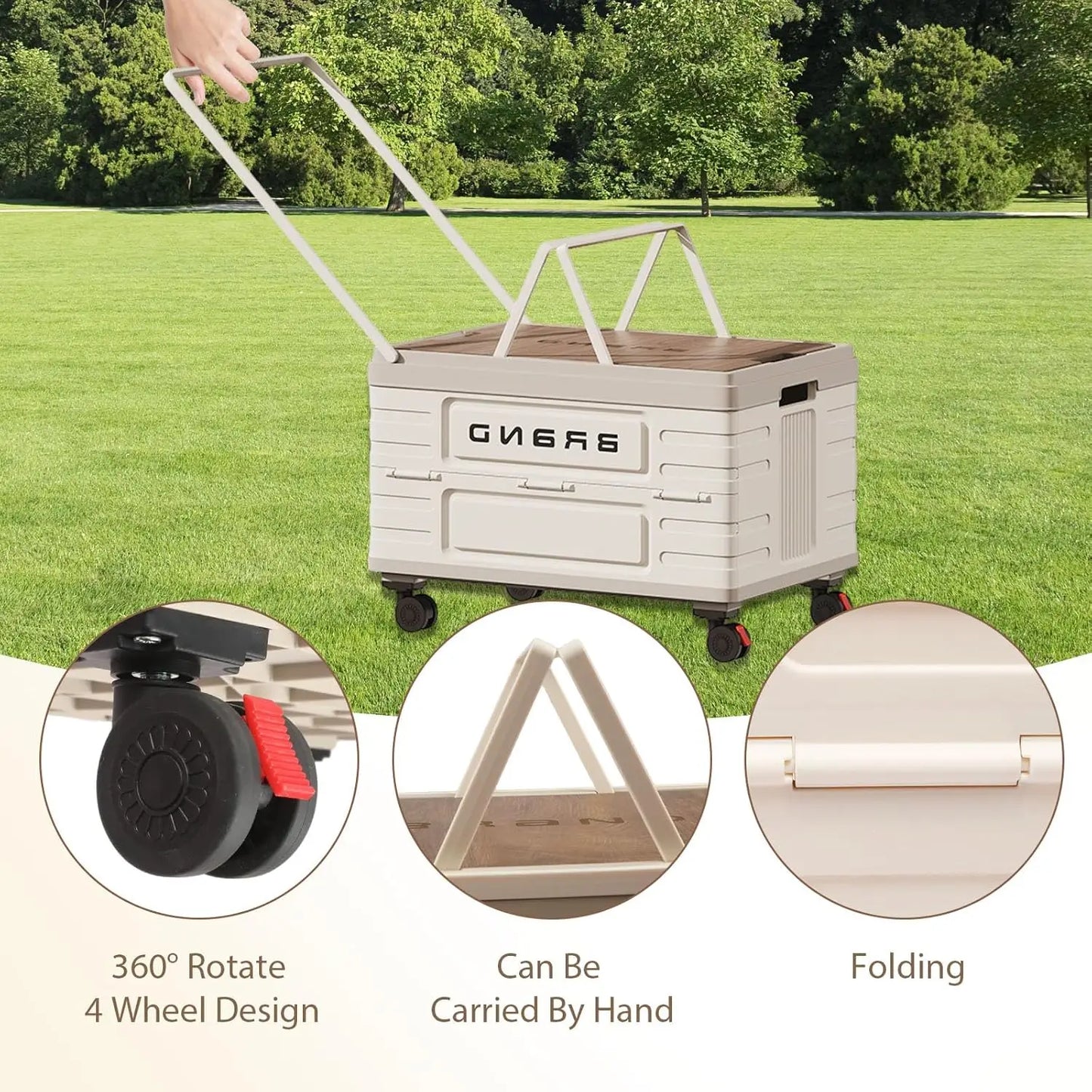 360 Degree Rotating Foldable Storage Cart Heavy Duty With Silent Wheels