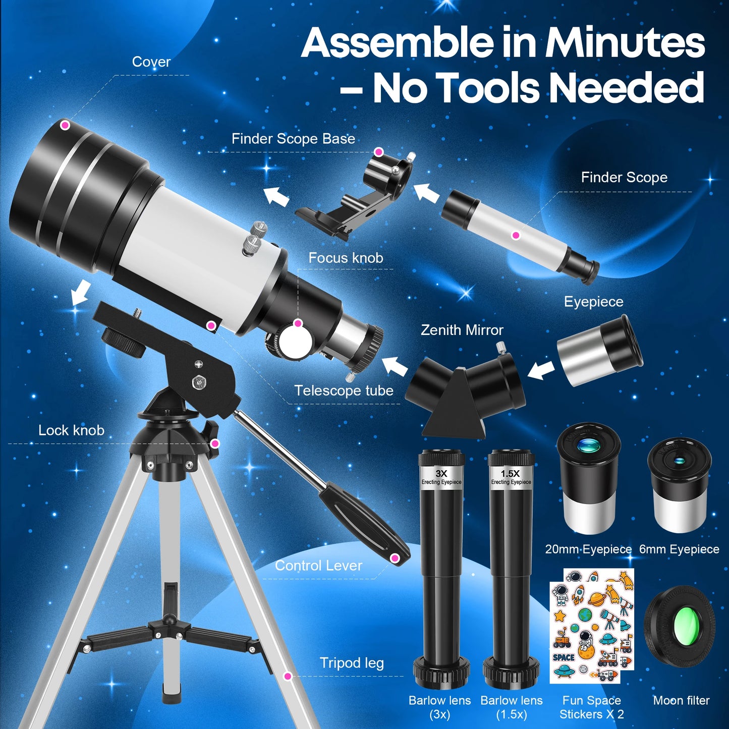 Astronomical Monocular Telescope For Beginners Outdoor Observation Gift