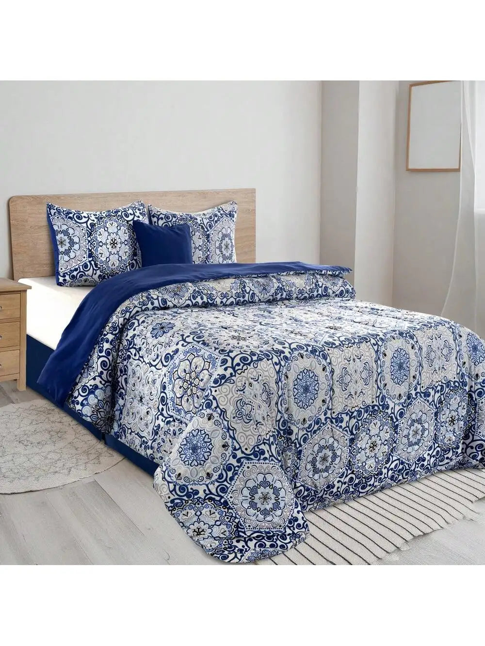LDC Lux Decor Collection Reversible 5 Piece Comforter Set Bedding