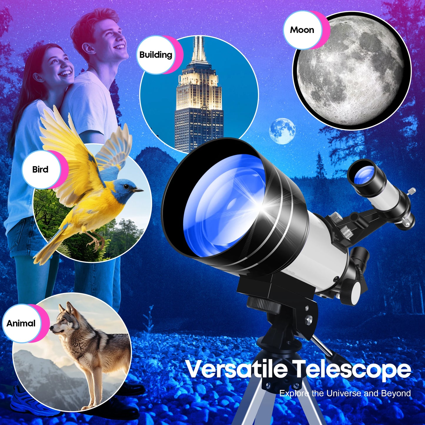 Astronomical Monocular Telescope For Beginners Outdoor Observation Gift