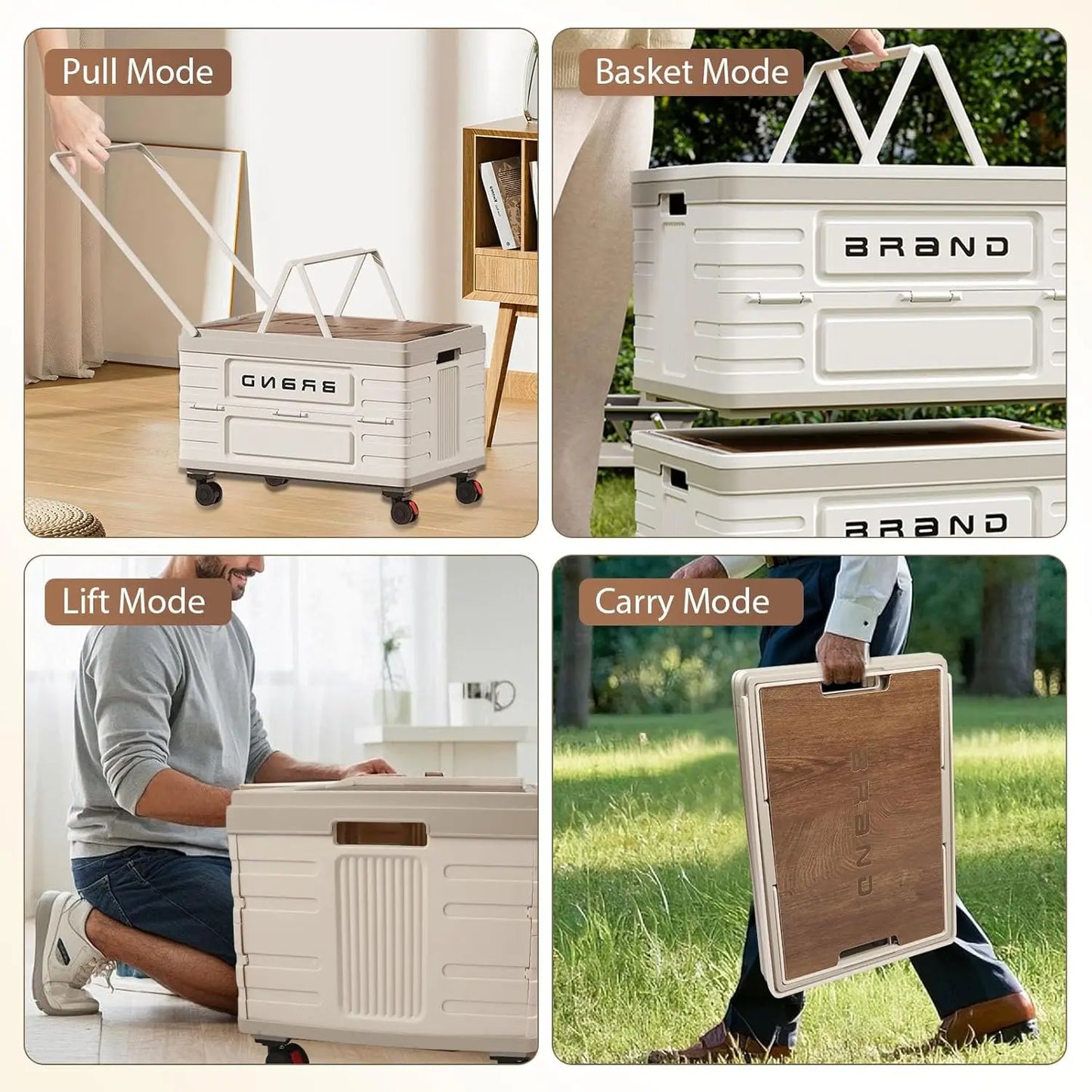 360 Degree Rotating Foldable Storage Cart Heavy Duty With Silent Wheels