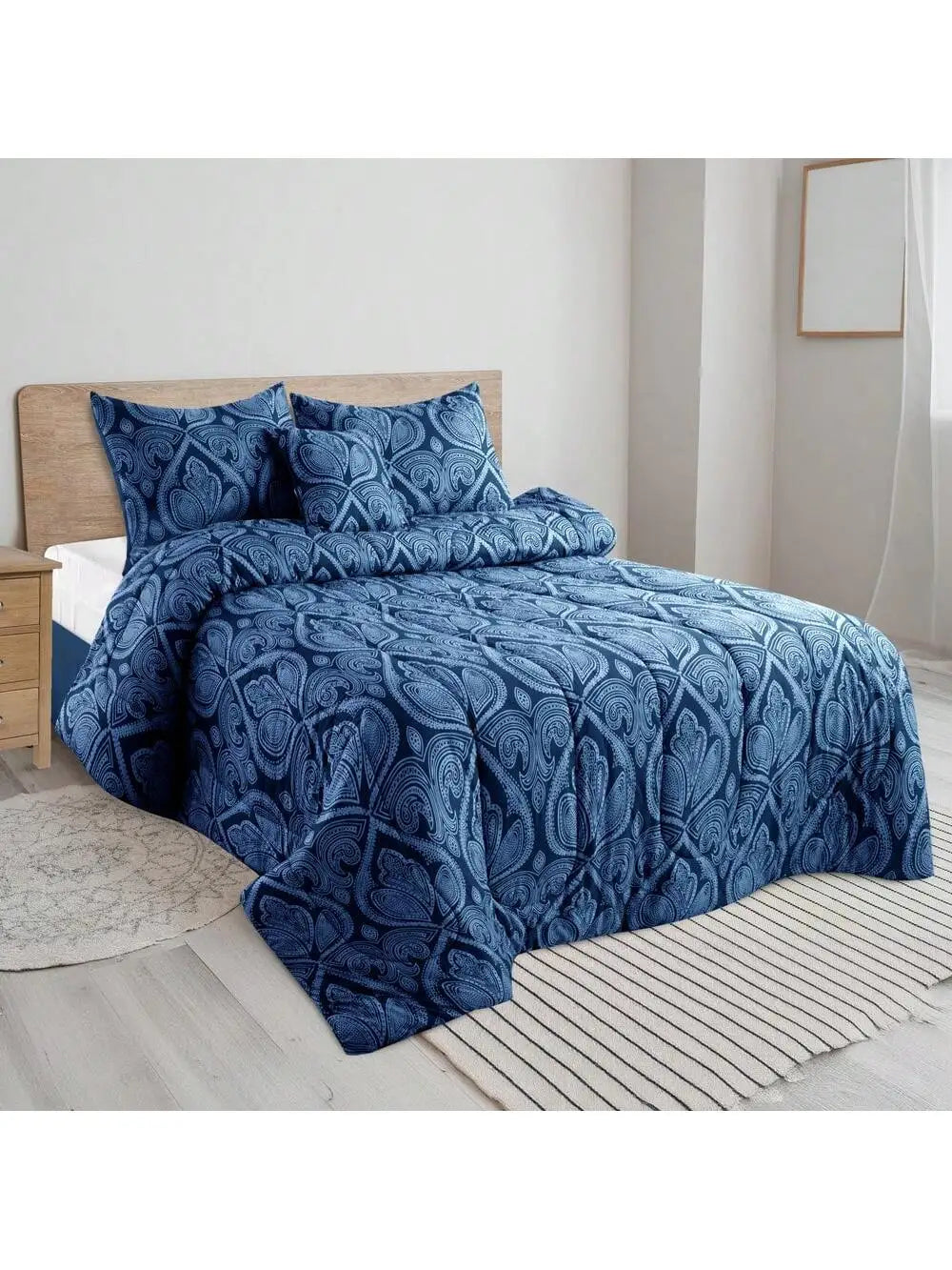 LDC Lux Decor Collection Reversible 5 Piece Comforter Set Bedding