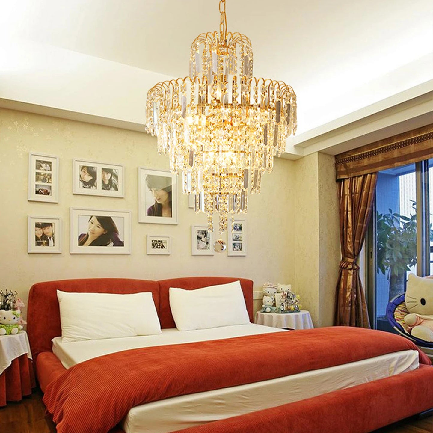 Elegant Modern Ceiling Light K9 Crystal Chandelier Pendant Lamp Fixture