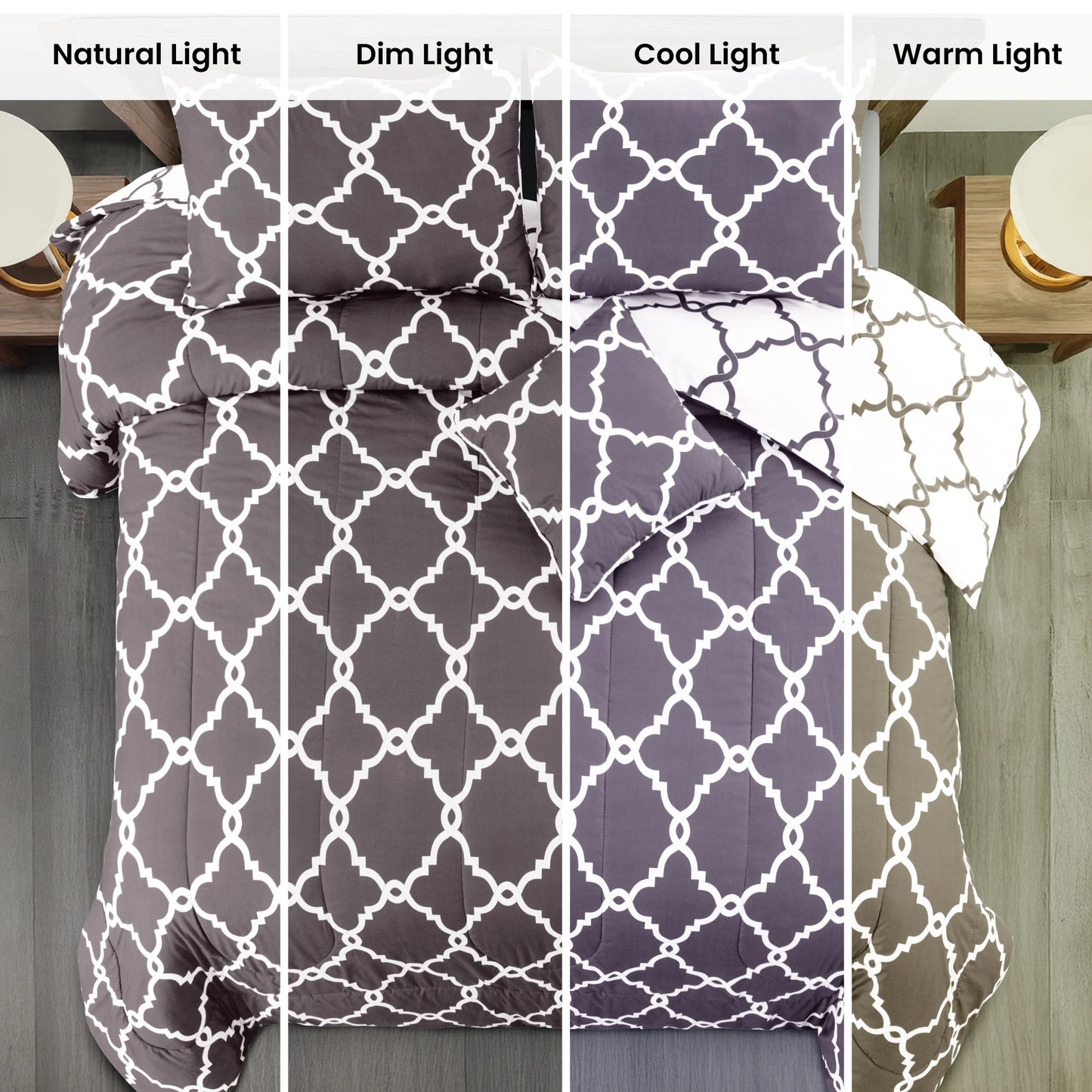 LDC Lux Decor Collection Reversible 5 Piece Comforter Set Bedding