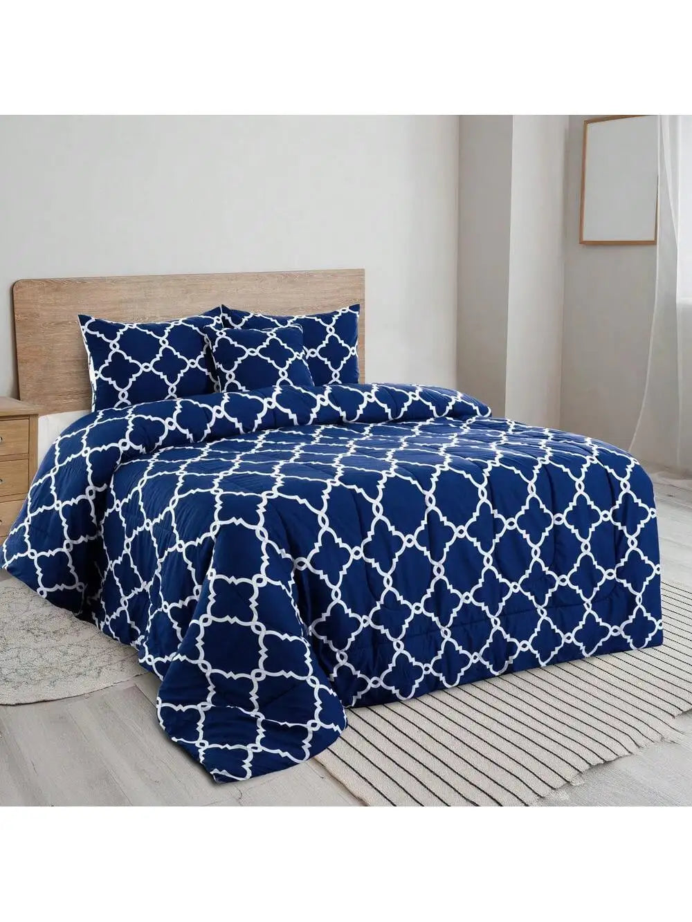 LDC Lux Decor Collection Reversible 5 Piece Comforter Set Bedding