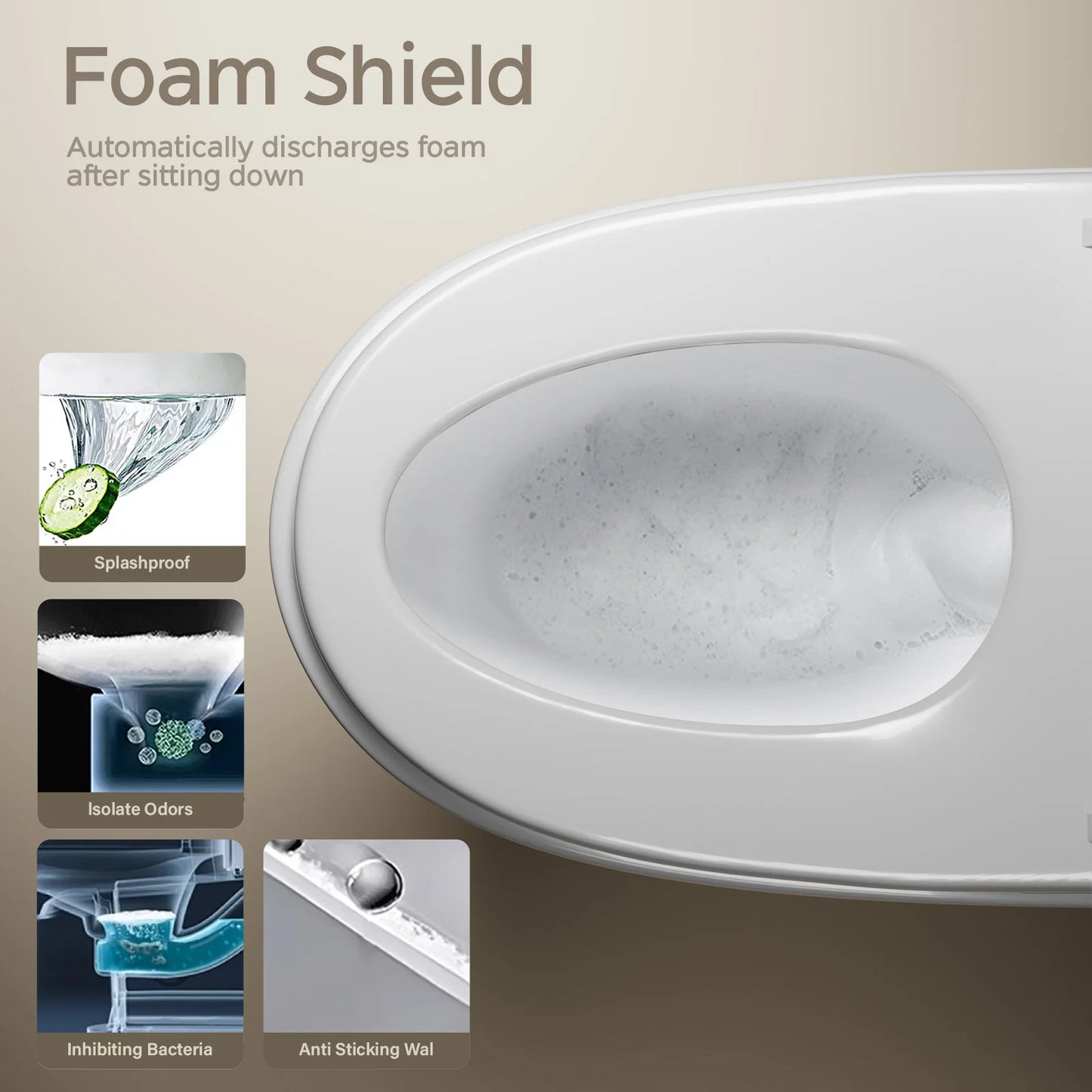 Smart Toilet Bidet Auto Open Close Dual Flush Heated Seat