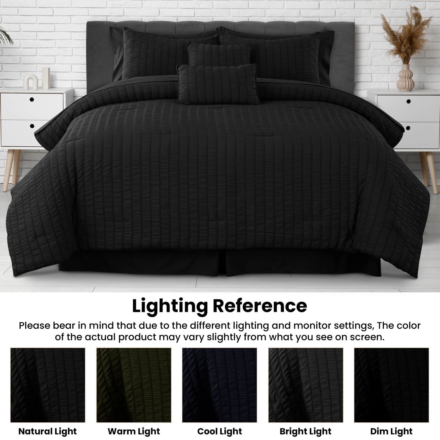Lux Decor Seersucker Comforter Set Bed in a Bag Sheets