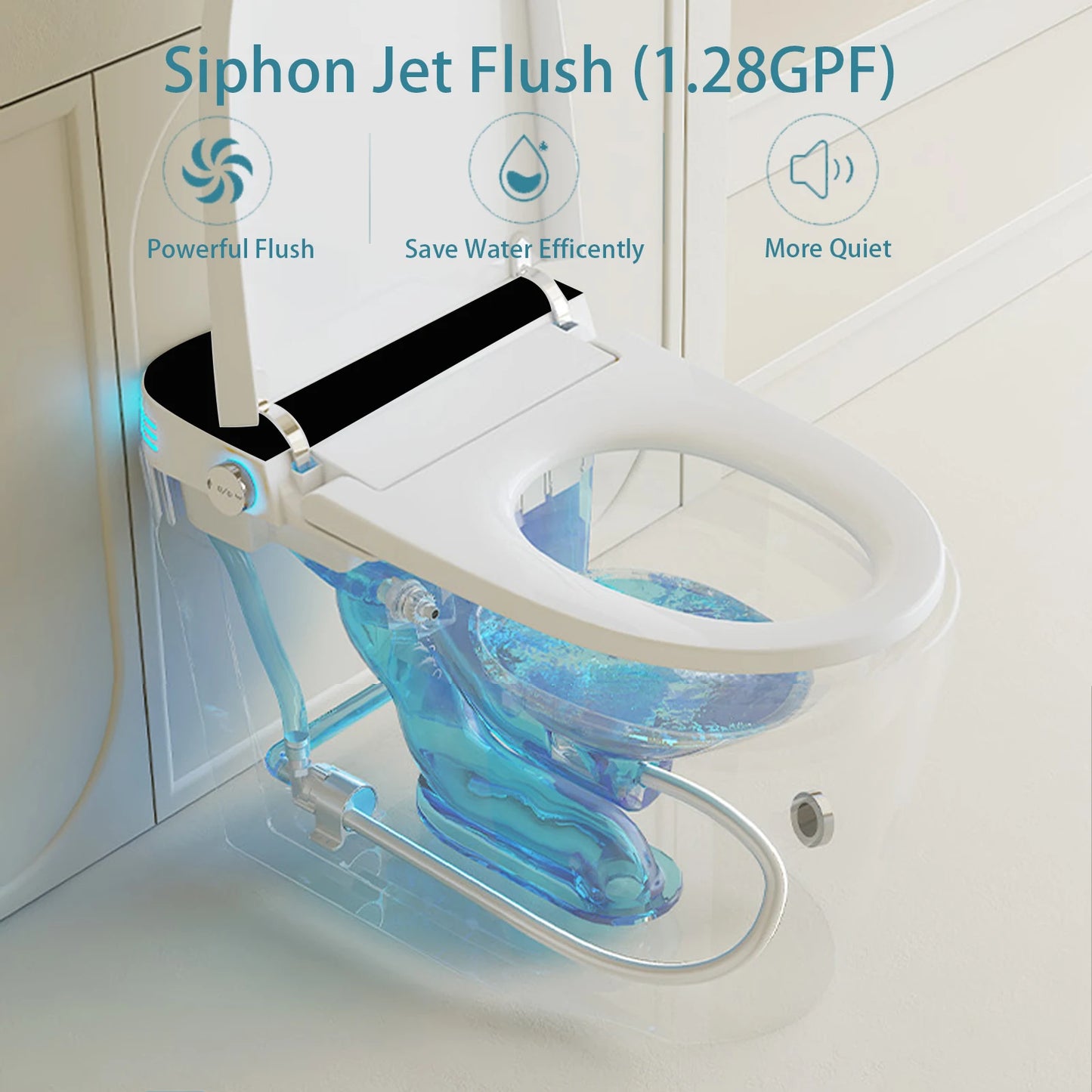Smart Toilet Bidet Auto Open Close Dual Flush Heated Seat