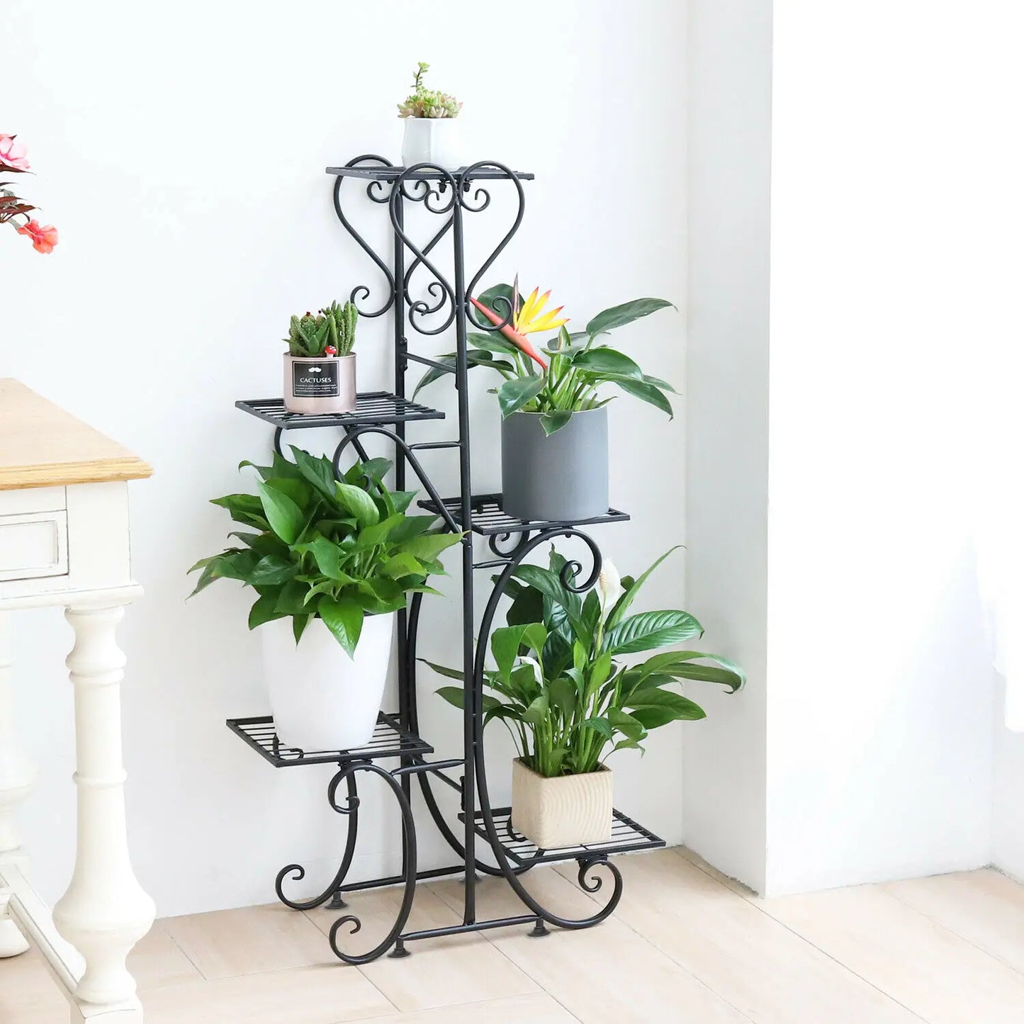 BINGOPAW Six Tier Plant Stand Indoor Metal Rack Pots