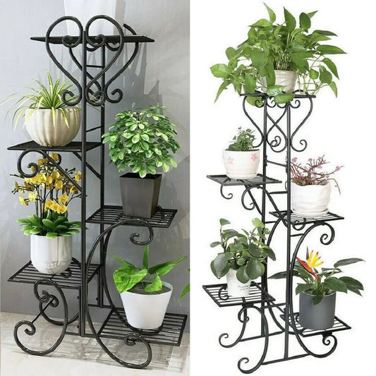 BINGOPAW Six Tier Plant Stand Indoor Metal Rack Pots