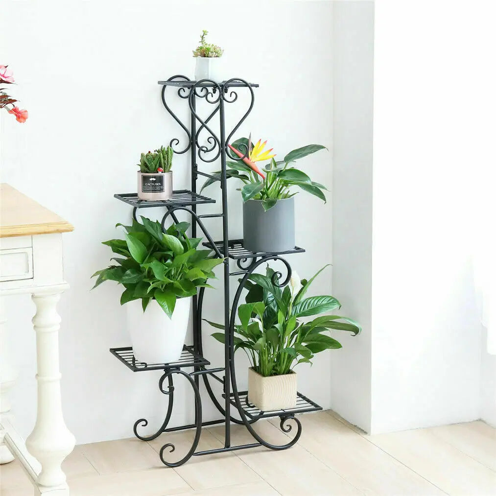 BINGOPAW Six Tier Plant Stand Indoor Metal Rack Pots