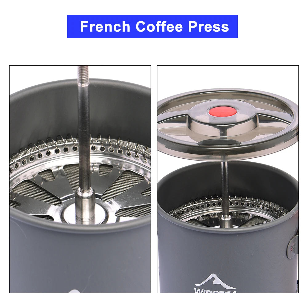 Widesea Camping Coffee Pot With French Press Mug For Hiking