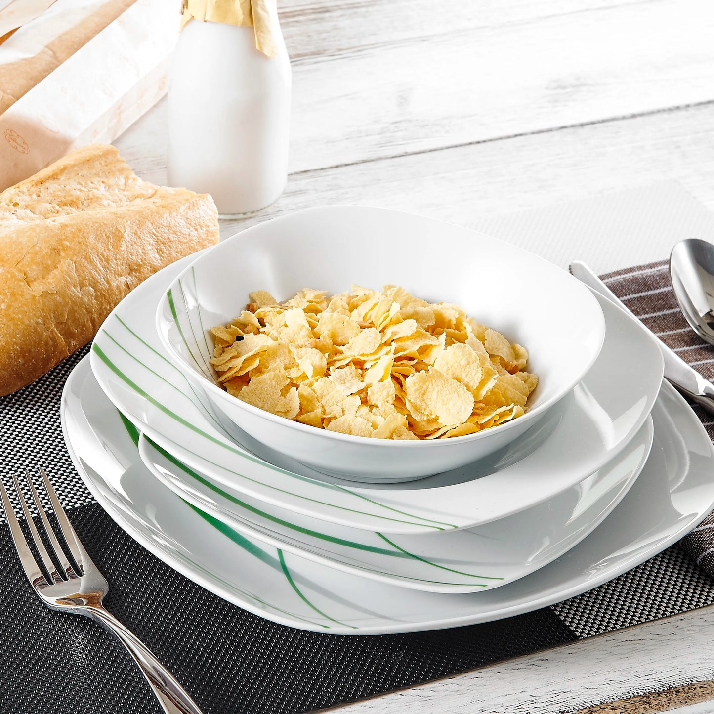 MALACASA Porcelain Dinnerware Set For Everyday Dining