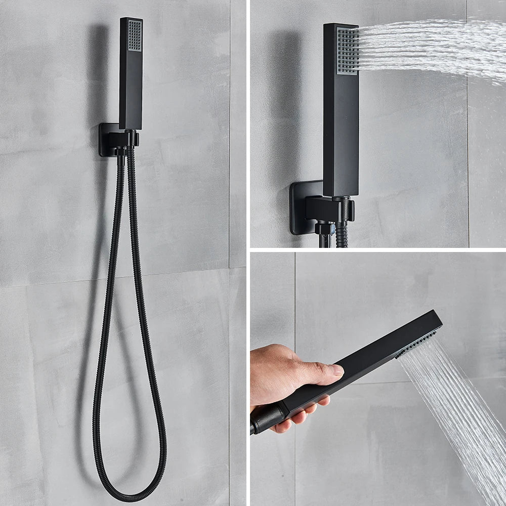 Rozin Wall Mounted Rainfall Shower System With Concealed Mixer Tap