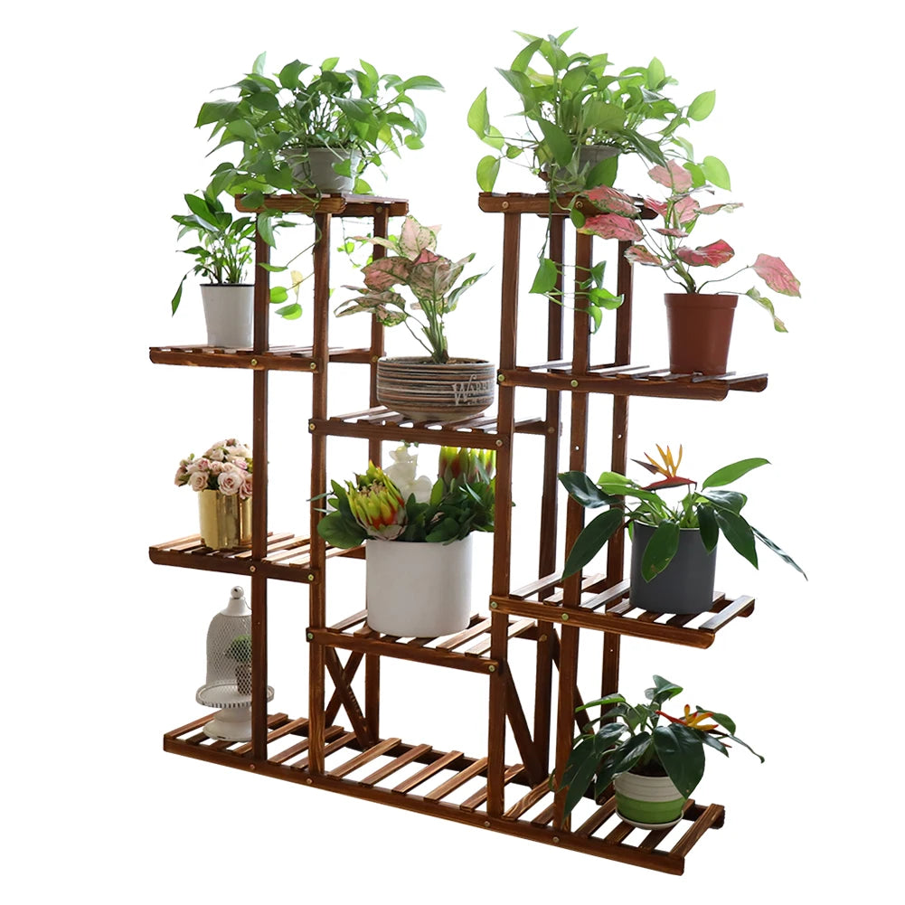 BINGOPAW Multi Tier Plant Stand Wood Flower Rack Holder