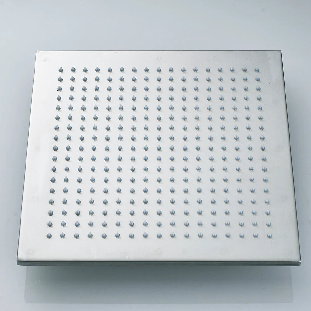 Rozin Square LED Rainfall Shower Head Brass Finish