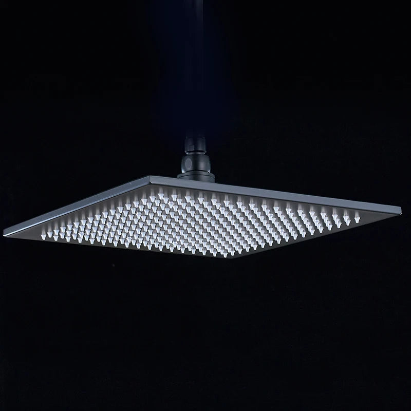Rozin Square LED Rainfall Shower Head Brass Finish