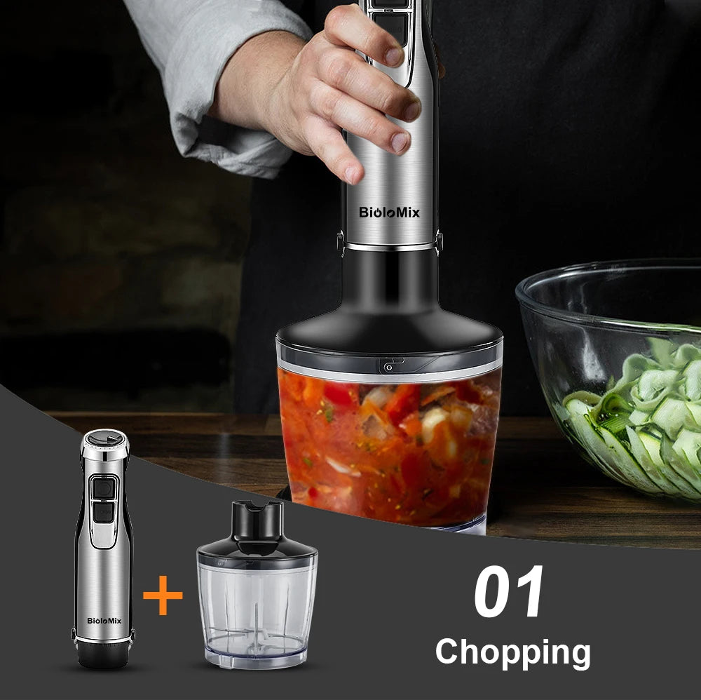 Biolomix 1200W 4 In 1 Immersion Hand Blender With Chopper Cup