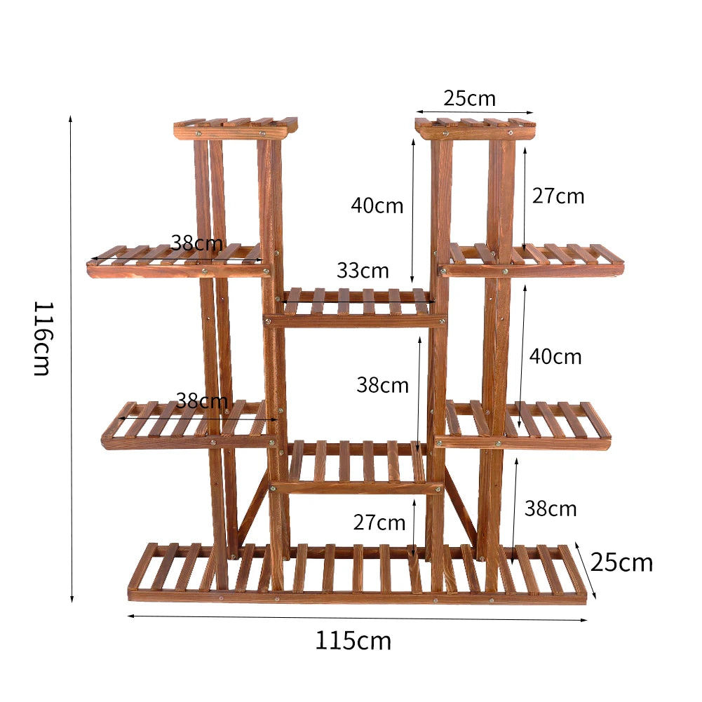 BINGOPAW Multi Tier Plant Stand Wood Flower Rack Holder
