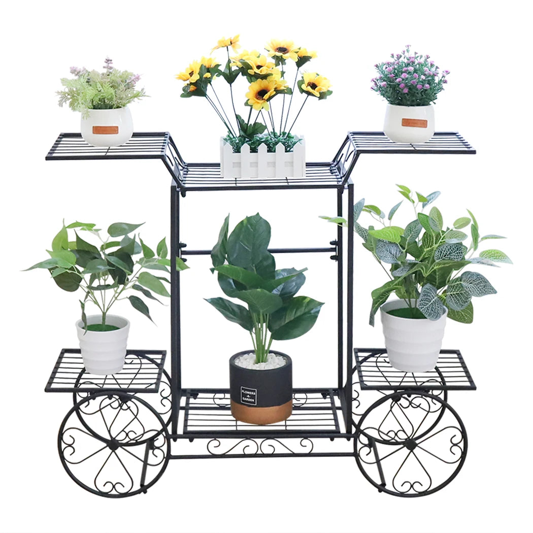 BINGOPAW 6 Tier Metal Plant Stand Indoor Outdoor Wrought Iron Display