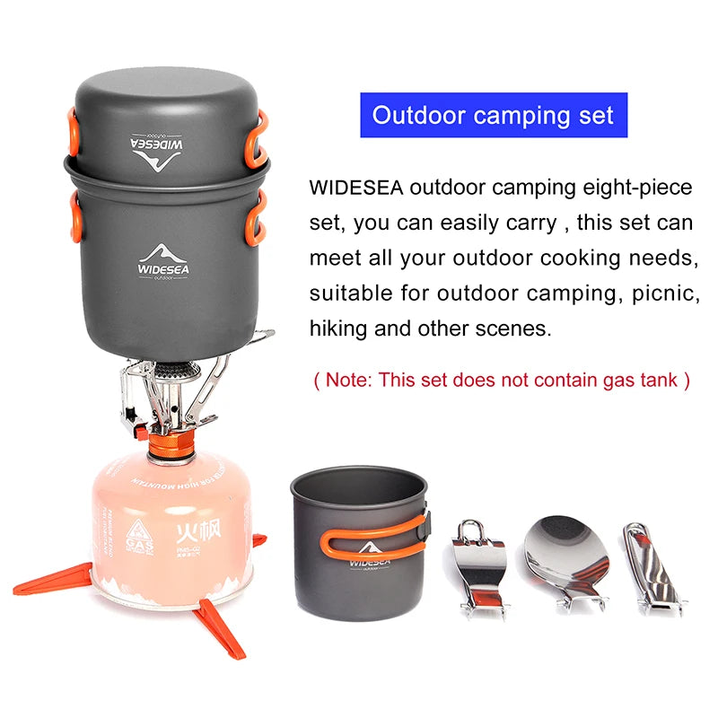 Widesea Camping Cookware Set Outdoor Tableware Portable Pot