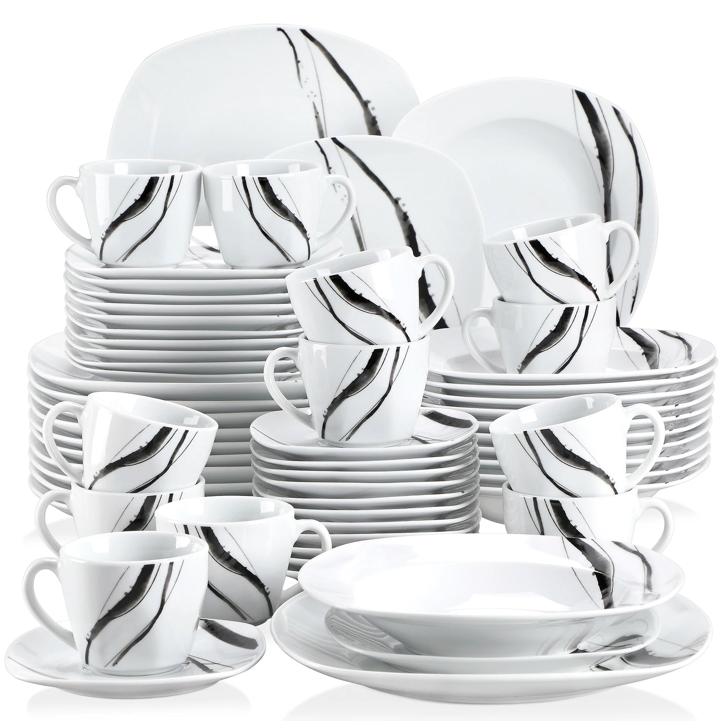 MALACASA Teresa Porcelain Dinner Set 30 and 60 Piece Dinnerware