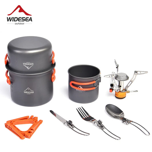 Widesea Camping Cookware Set Outdoor Tableware Portable Pot