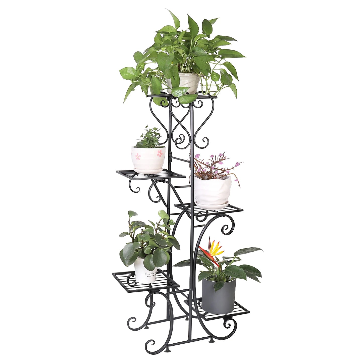 BINGOPAW Six Tier Plant Stand Indoor Metal Rack Pots