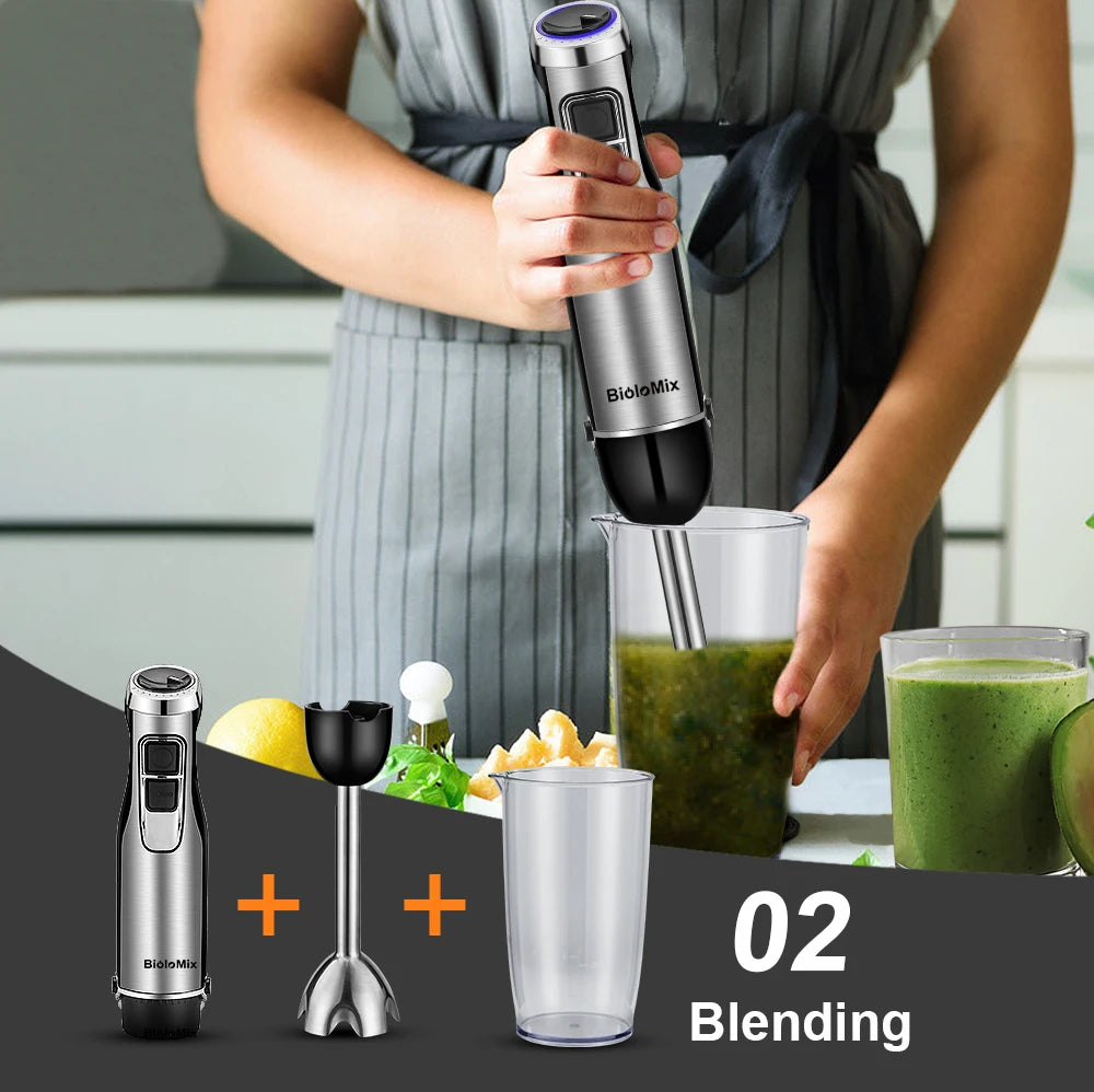 Biolomix 1200W 4 In 1 Immersion Hand Blender With Chopper Cup