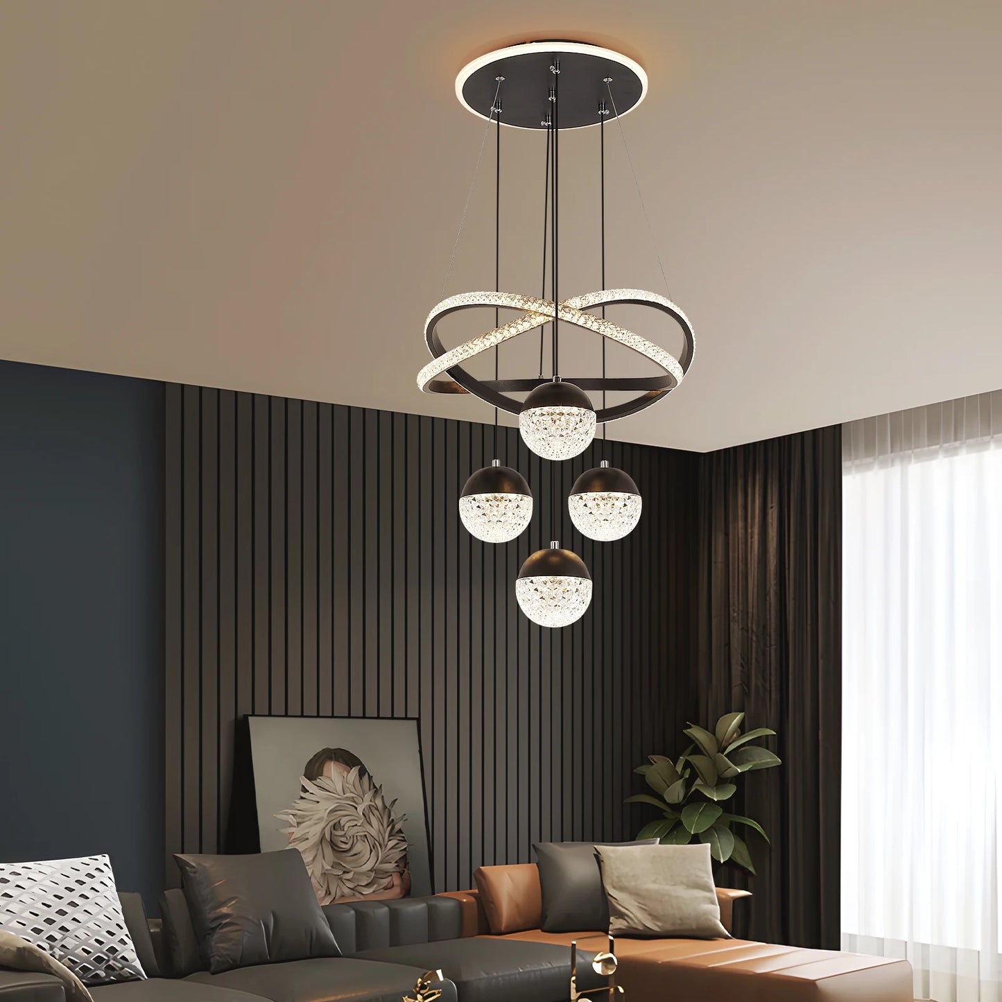 GreeLustr Modern LED Chandelier Nordic Living Room Lighting