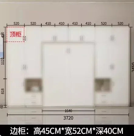 Invisible Multifunctional Wardrobe Integrated Folding Bed Hidden Wall Cabinet