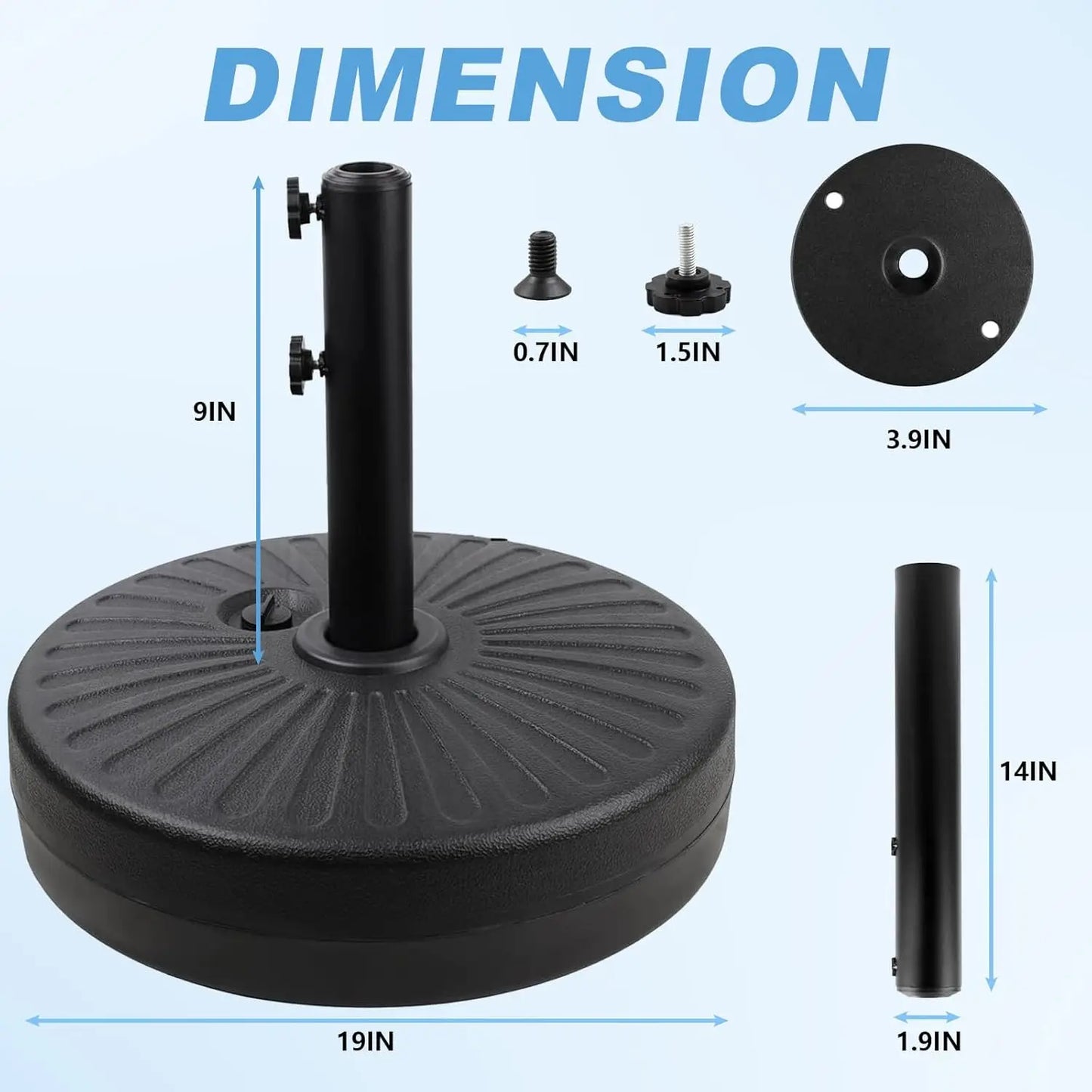 Outdoor Umbrella Weighted Base Anti Wind Sand Water Fillable Anchor Stand