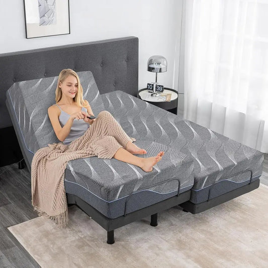 Memory Foam Mattress On Adjustable Bed Base With Wireless Remote