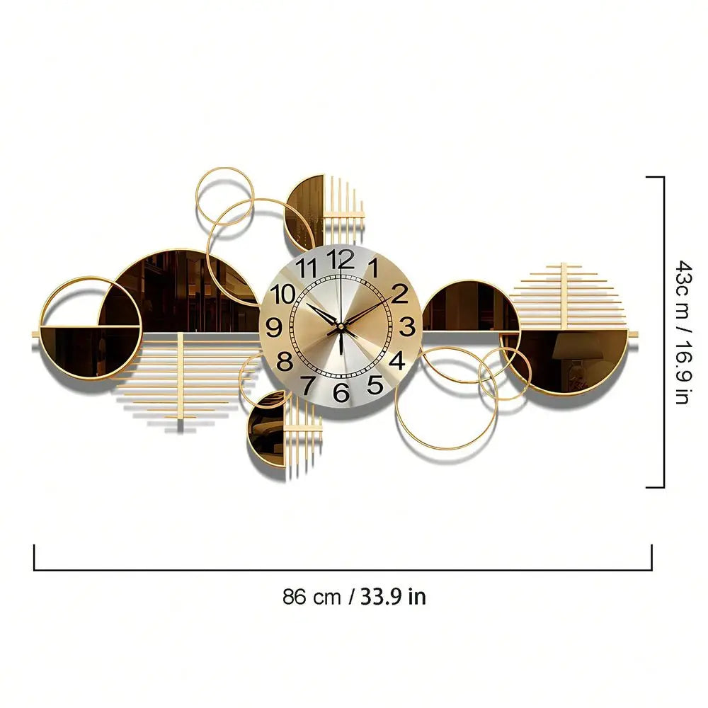 Metal Wall Clock 3D Wall Art Decorative For Living Room