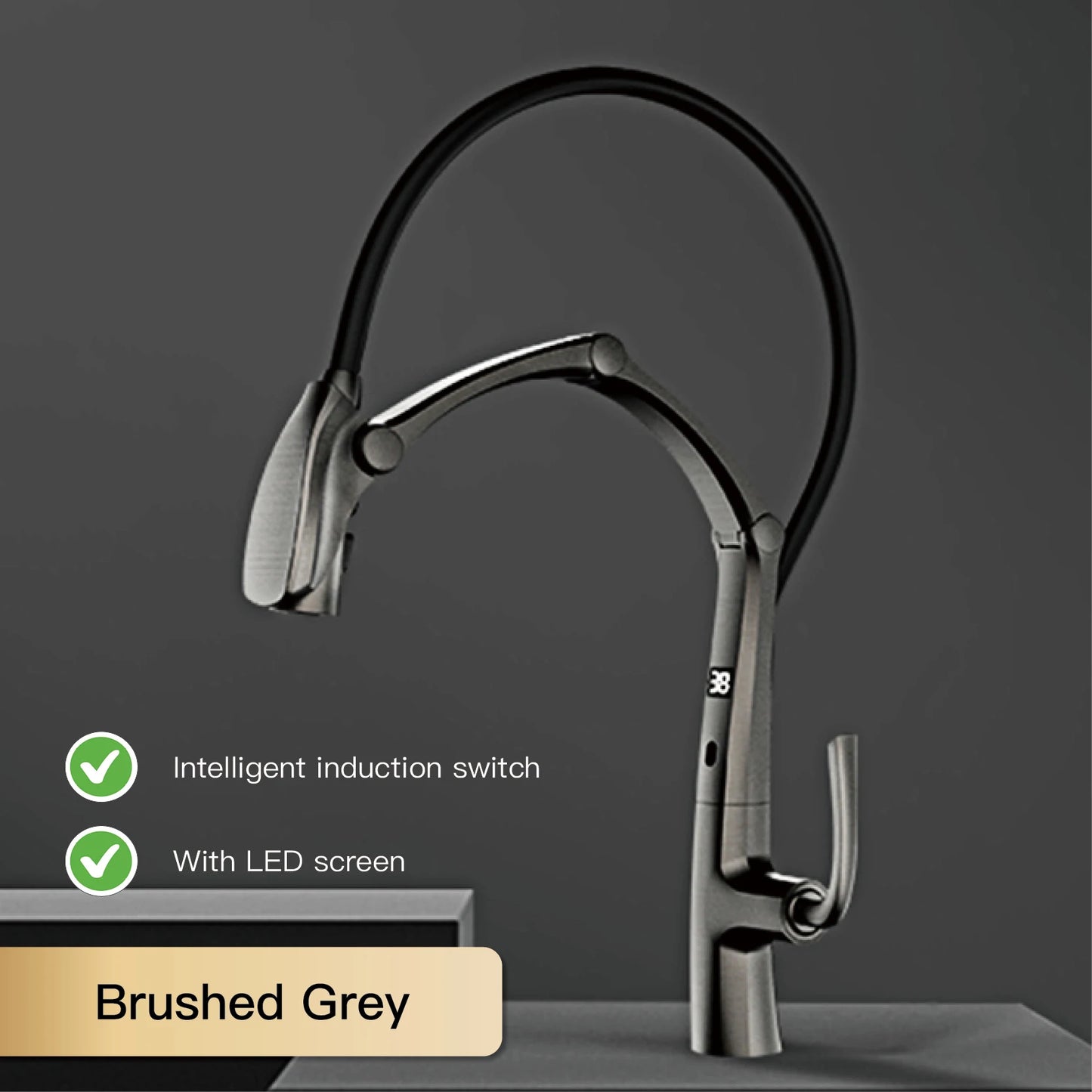 Aitana Luxury Brass Kitchen Faucet With Pullout Spray