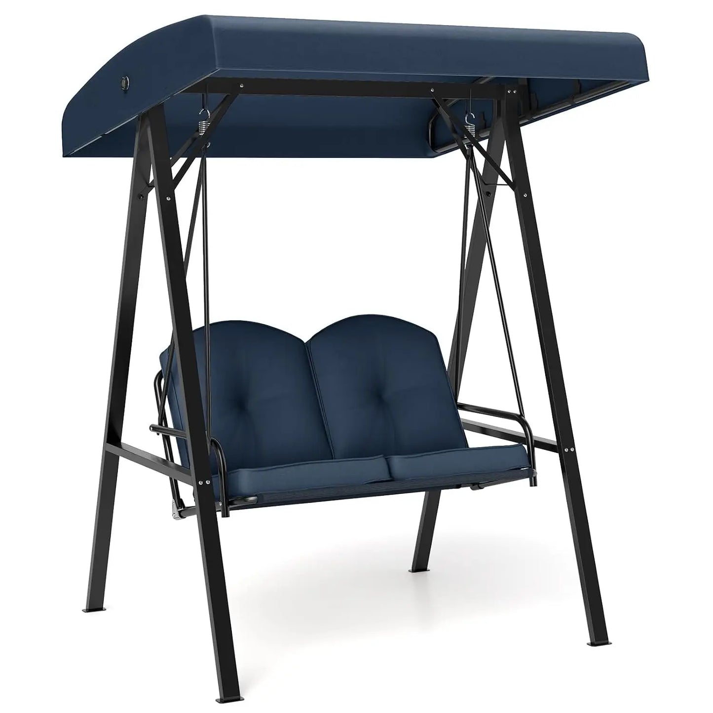 Outdoor Patio Swing With Heavy Duty Metal Frame And Canopy