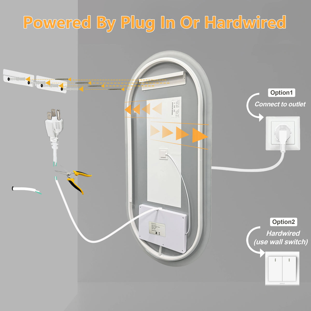 Borwart Smart LED Bathroom Mirror With Anti Fog Tempered Glass