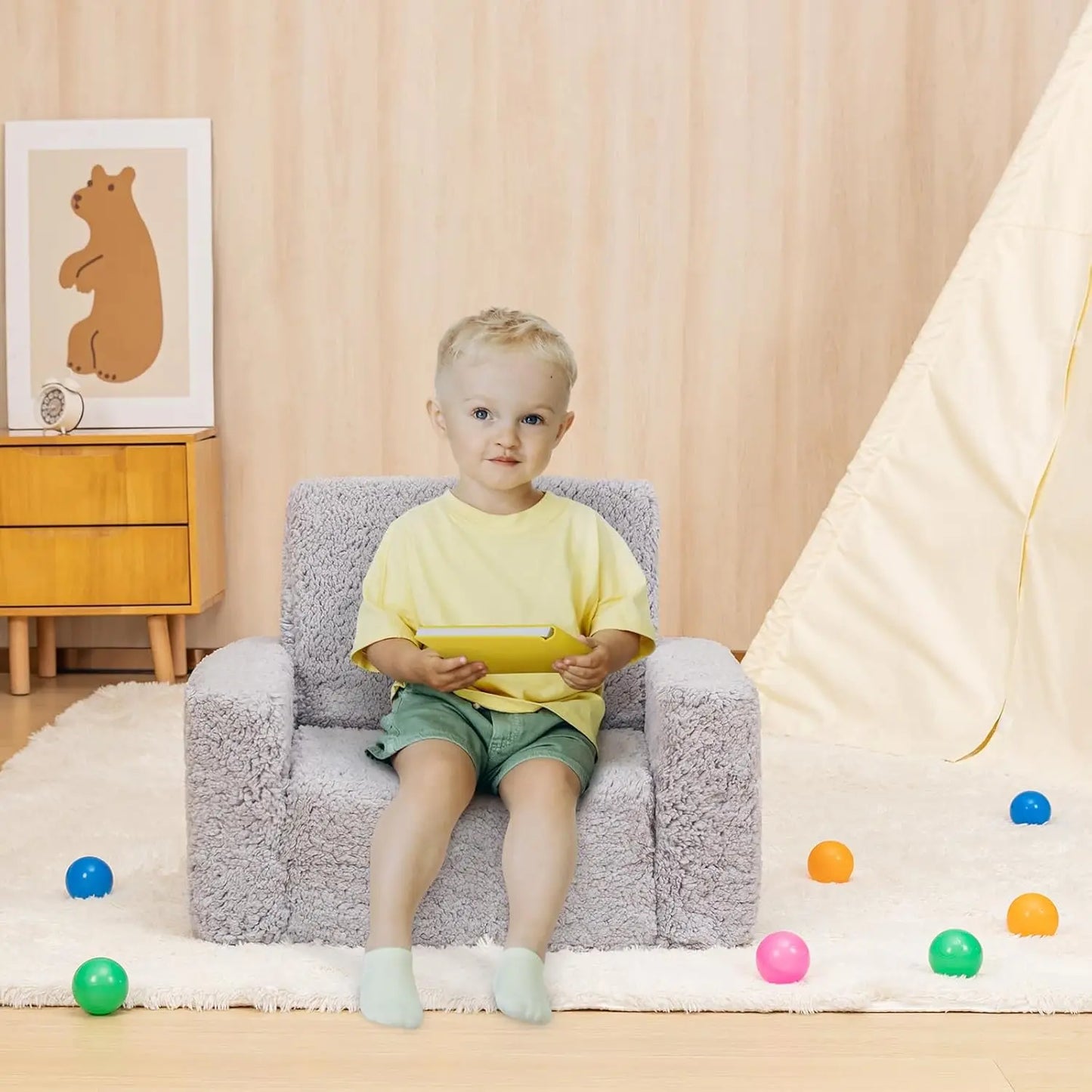 Toddler Couch 2-In-1 Convertible Sofa Lounger