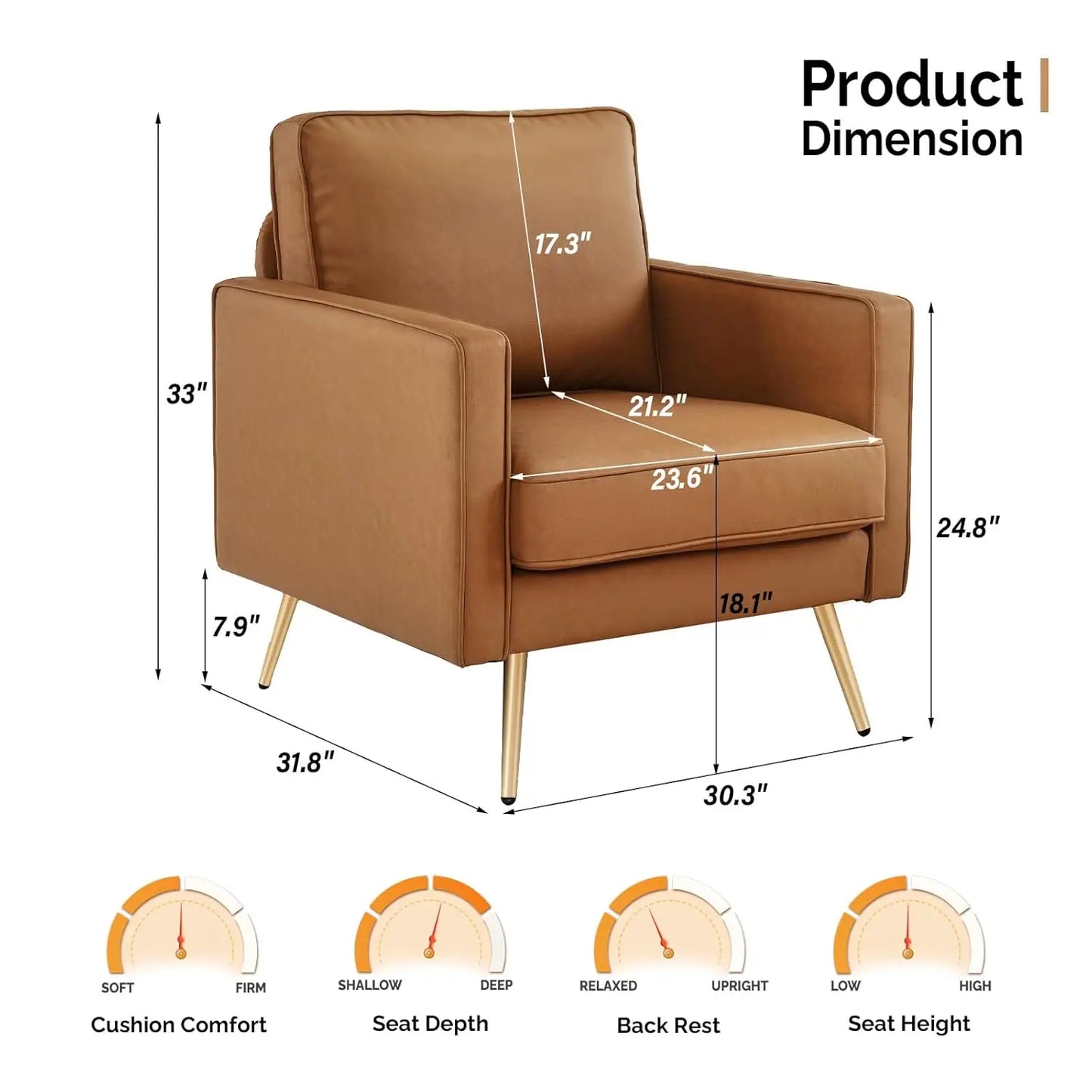 Living Room Chairs Set Of 2 Mid Century Modern Upholstered