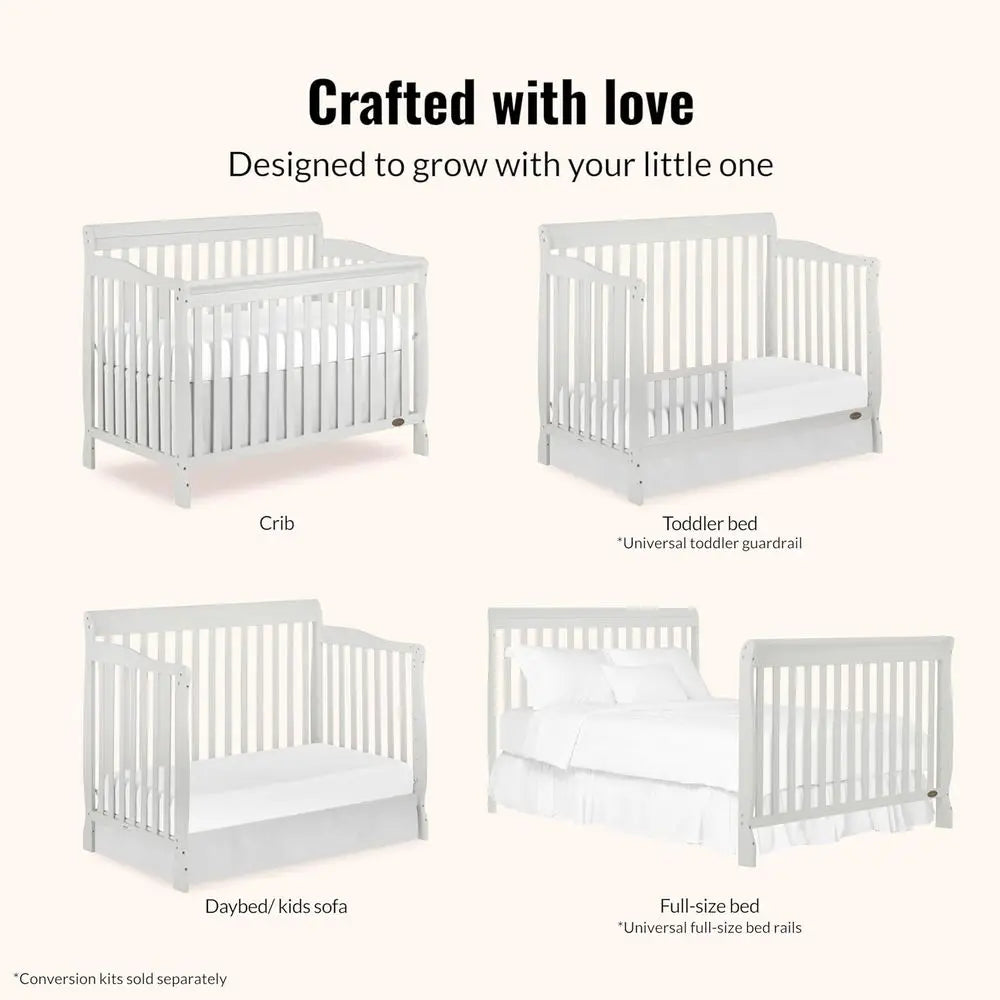 4 In 1 Convertible Crib Greenguard Gold Certified Mattress Height Options