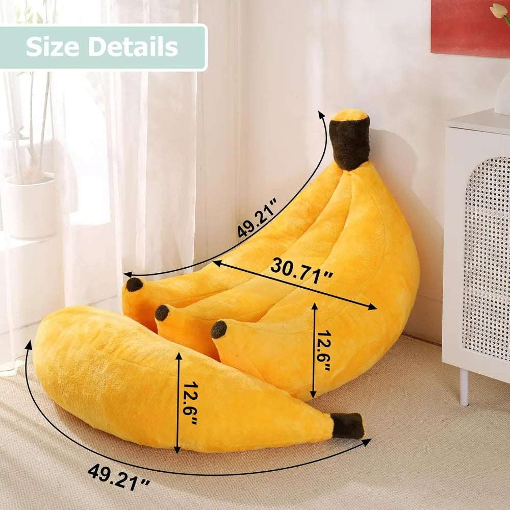 Banana Bean Bag Chair With Ottoman Floor Lounger For Teens
