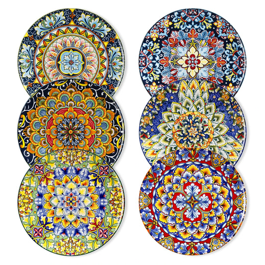 MALACASA Porcelain Dinner Plates Set Scratch Resistant Dinnerware