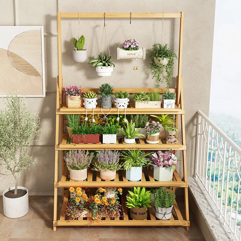 Modern Bamboo Wood Organizer Shelf for Hallway and Living Room