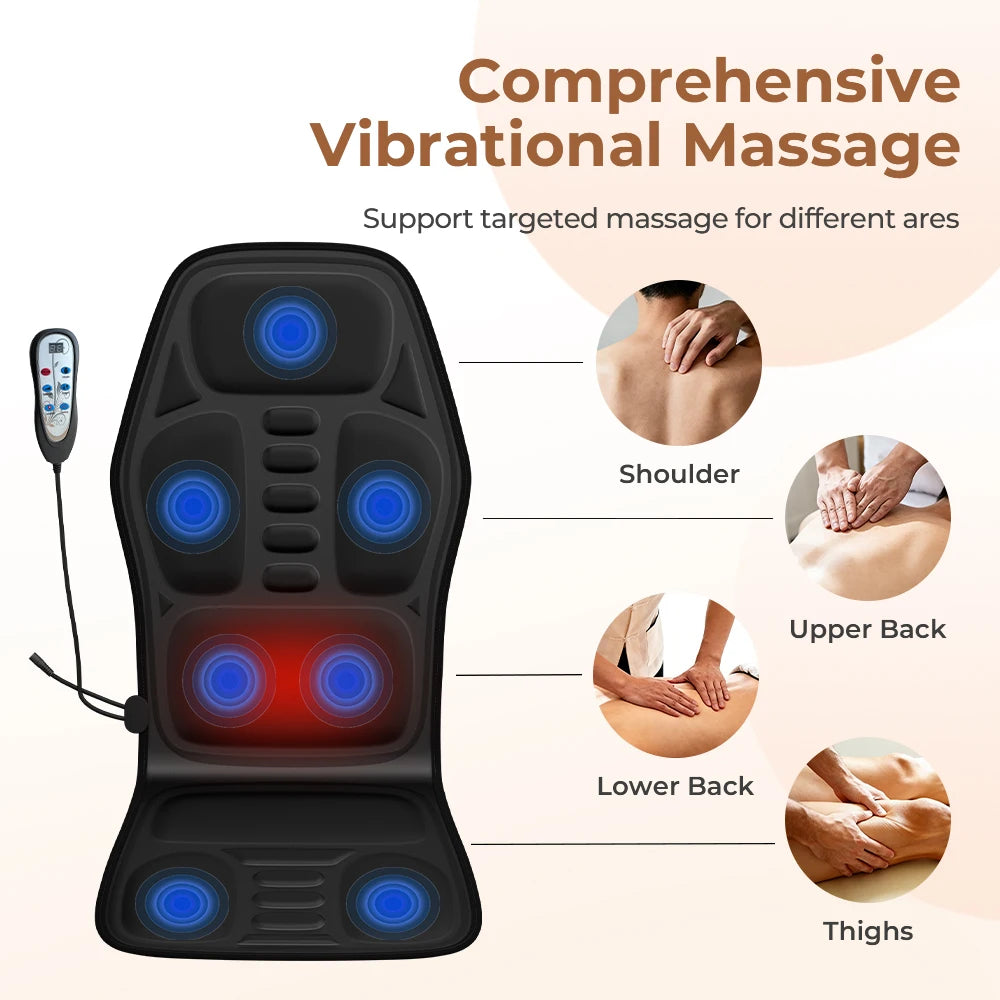 HIMOUTA Back Massager With Heat Massage Chair Pad Shoulders