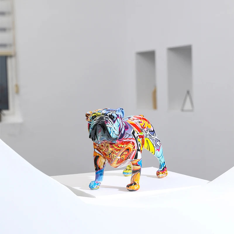 FLYuechun Ranan Resin Bulldog Ornament Home Decor Modern Crafts