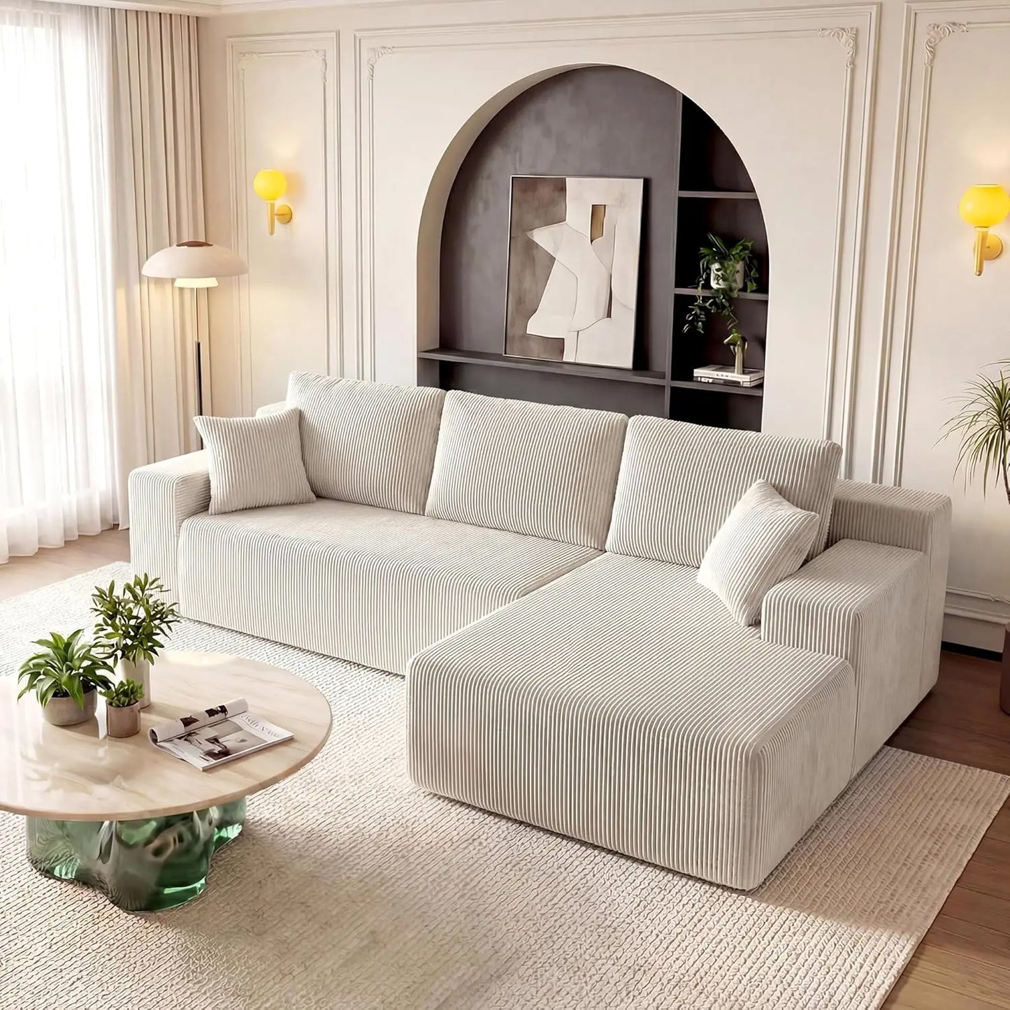 Combination Modular Sectional Sofa L Shaped Chaise Memory Foam