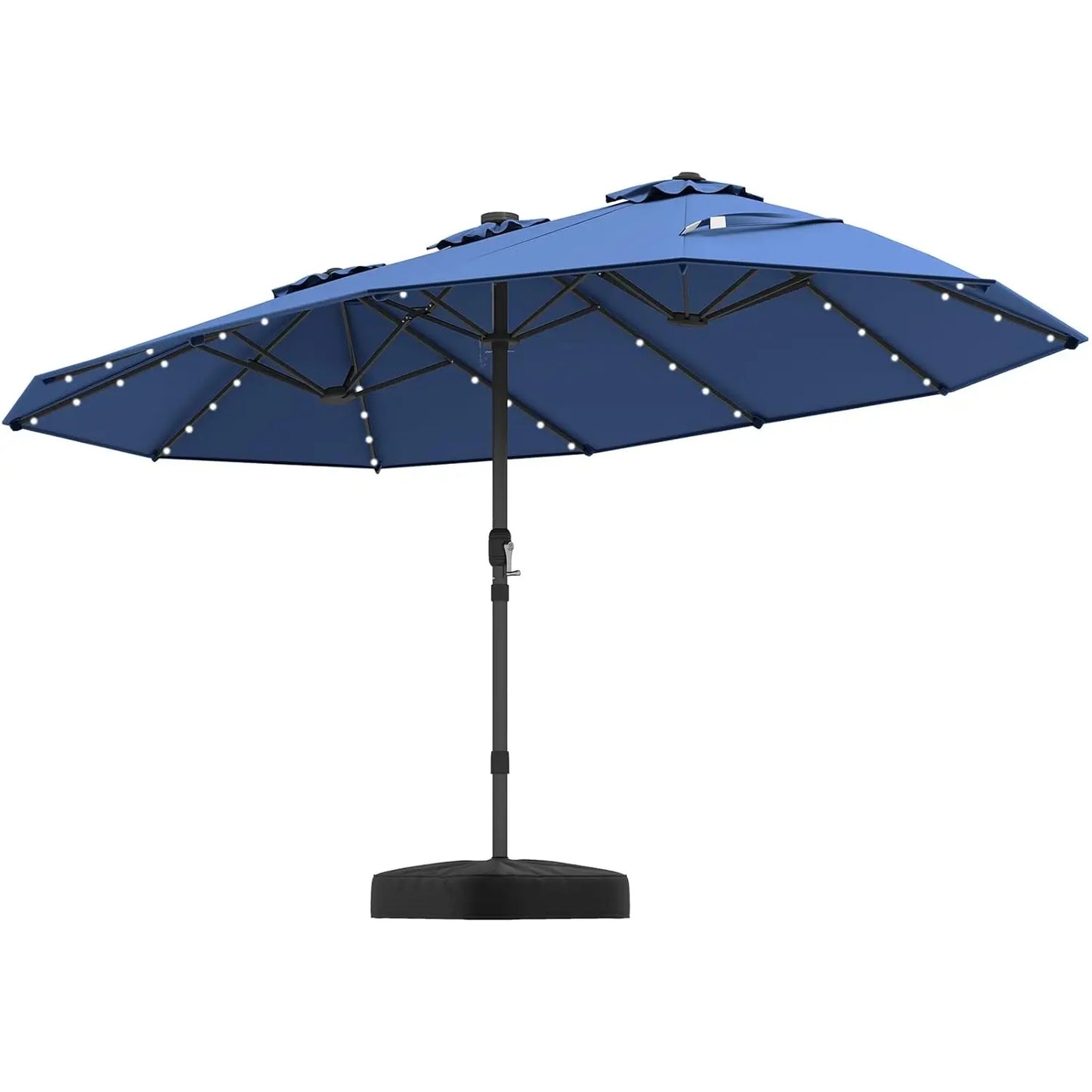 Double Sided Solar Patio Umbrella With LED Lights Outdoor