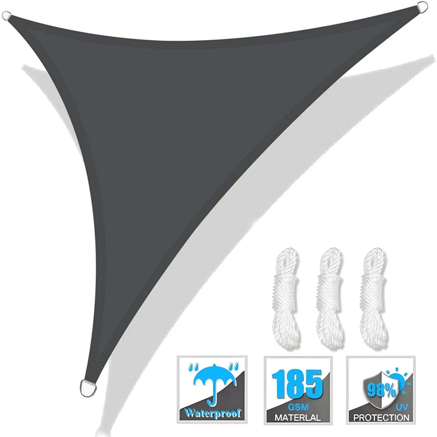 Triangle Sun Shade Sail Canopy UV Block Sunscreen Sunsail For Outdoor Patio
