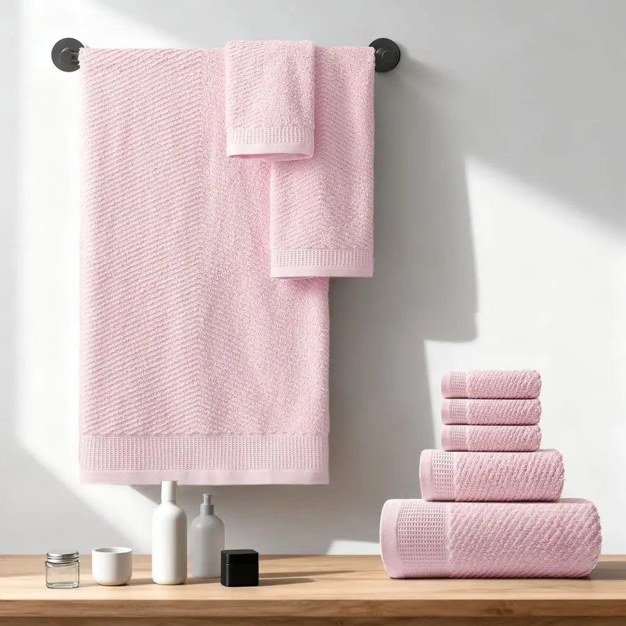 Luxury 8 Piece Towel Set 100 Percent Cotton Quick Dry