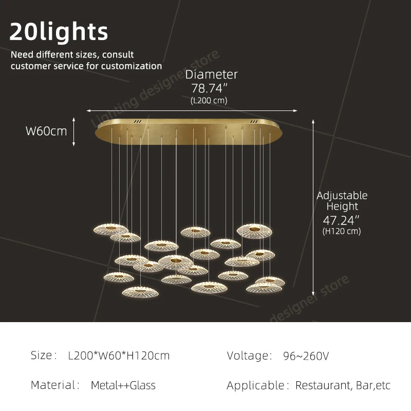 Yingxuan Modern Glass Pendant Light For Dining Room